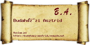 Budaházi Asztrid névjegykártya